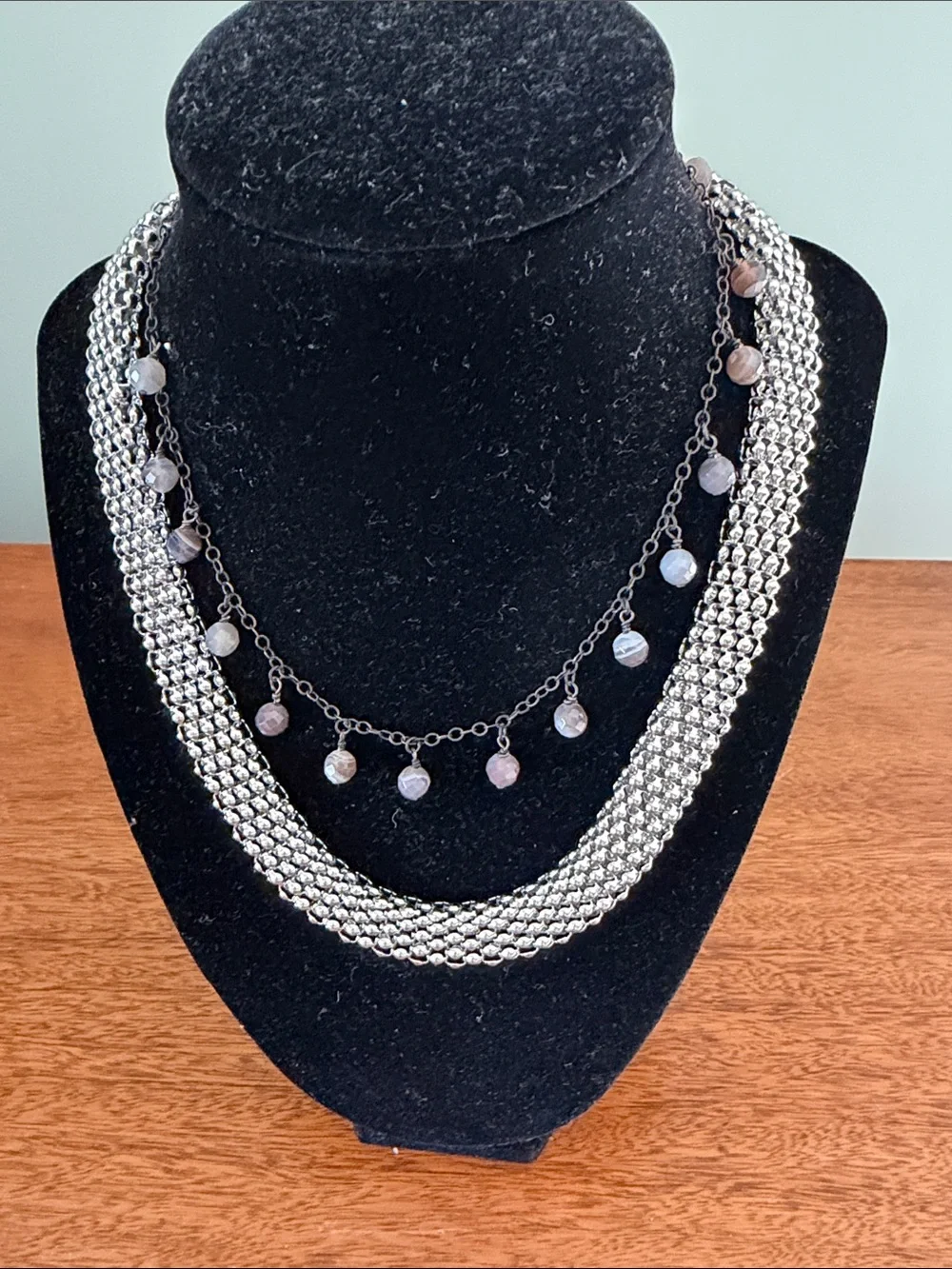 Jewelry Lot including Michael Kors Silver 3-layer Necklace.